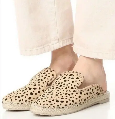 DV Dolce Vita Elaine Leopard Espadrille Slip on Mule size 7 Tan