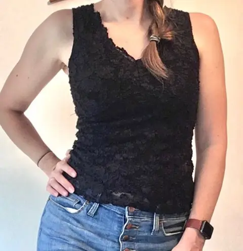 Vintage 90s Lace Tight Fit Tank Y2K early 2000s