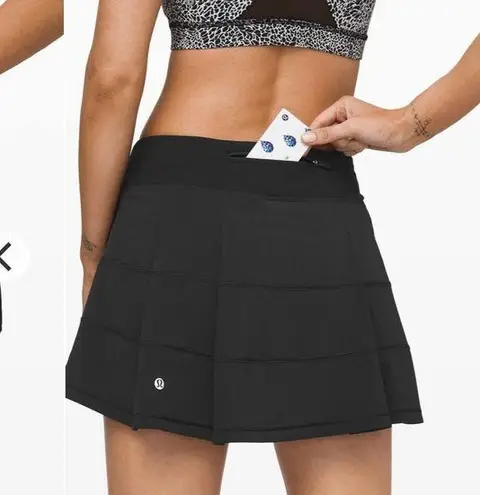 Lululemon  4 Pace Rival Skirt Black, Mini Skorts Has Shorts Underneath