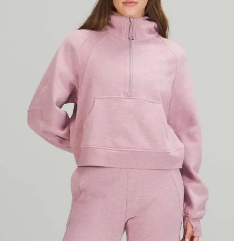 Lululemon Scuba Oversized Half-Zip Hoodie Heathered Pink Taupe XS/S