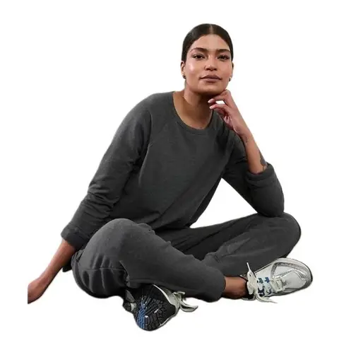 Athleta Womens Coaster Luxe Recover Sweatshirt Charcoal Grey Heather Size XS