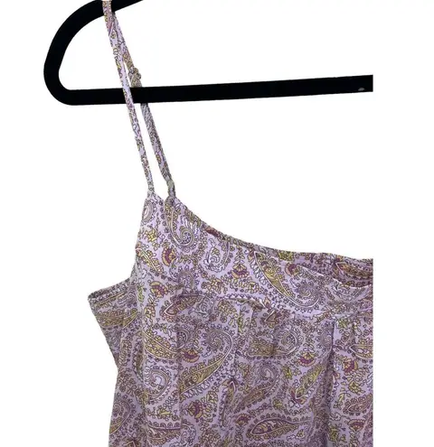 J. Crew Ruffle Tank Top Pink Paisley Large AZ770 NWT Babydoll Cami Y2K Fairy