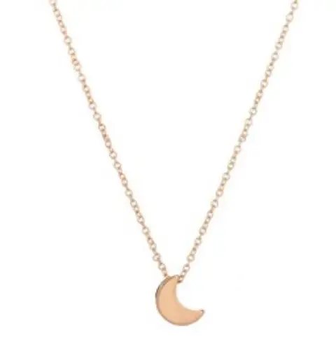 The Moon Necklace w/ Charm Pendant 3-Dimensional Gold Color NEW 20”