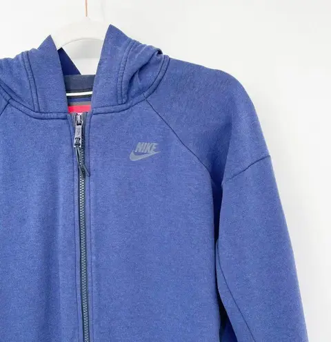 Nike  Tech Fleece Cocoon Mesh Jacket Hoodie Size M Blue Full Zip Long Sleeve