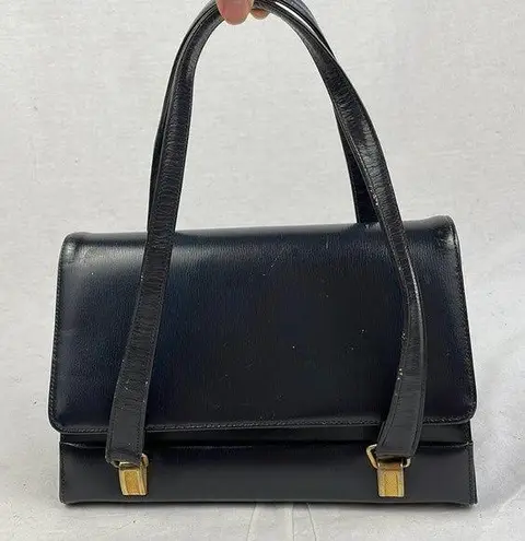 Vintage 50's Finezza Italy Navy Leather Bag