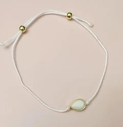 Gorjana Power Gemstone Cord Howlite Bracelet 18k Gold Plated White Promotes Calm