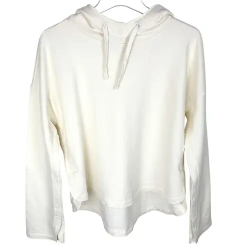 UpWest Womens Pullover Fleece Hoodie Dolman Sleeves Oversized Cream Size Medium