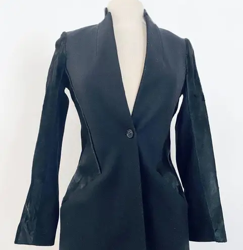 All Saints beautiful tailored wool and pony hair/cowhide leather jacket