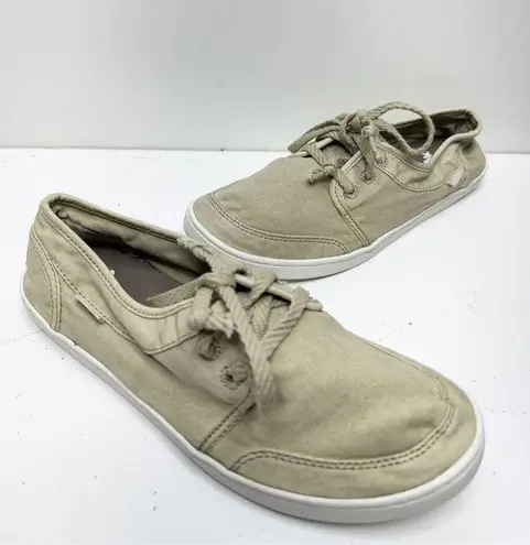 Sanuk  Shoes Womens Size 6 Tan Vee K Shawn Sneakers Lace Up Canvas Booties