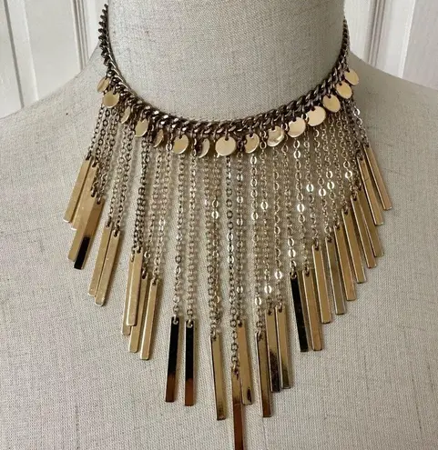 Park Lane Gold tone chain disc statement choker necklace