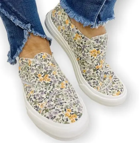 Gypsy Jazz Lavender Yellow Floral Ivory Sneaker Size 8