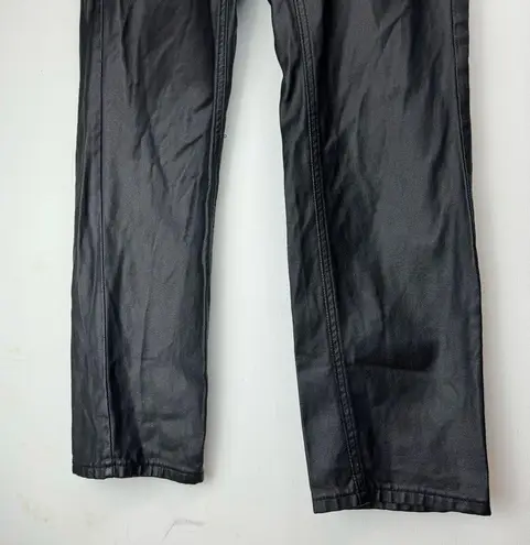 Missguided Black Moto Faux Leather Lace Up Hip Biker Straight Leg Pants Sz 6