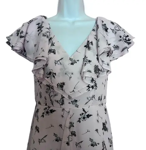 Aidan Mattox pink floral High Low Ruffled Chiffon dress size 0