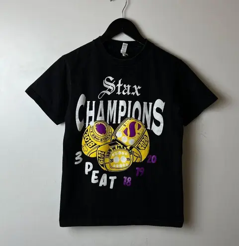 Stax Champions 3Peat T Shirt Black Extra Small XS Graphic Tee