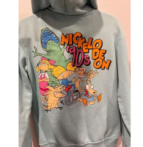 NICKELODEON 90's Retro Hey Arnold Blue Graphic Cartoon Hoodie