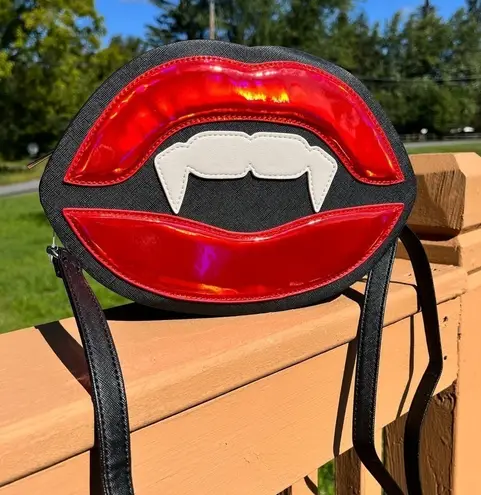 Mad Engine Lip Fang Glampire Crossbody Bag Vampire Lips NWT Red