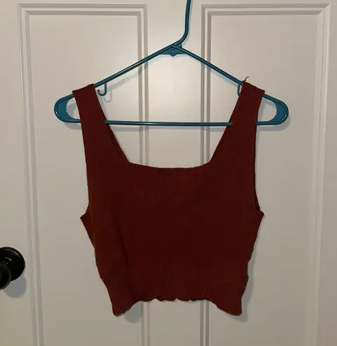 Thread and Supply XS extra small deep orange deep red burgundy top 