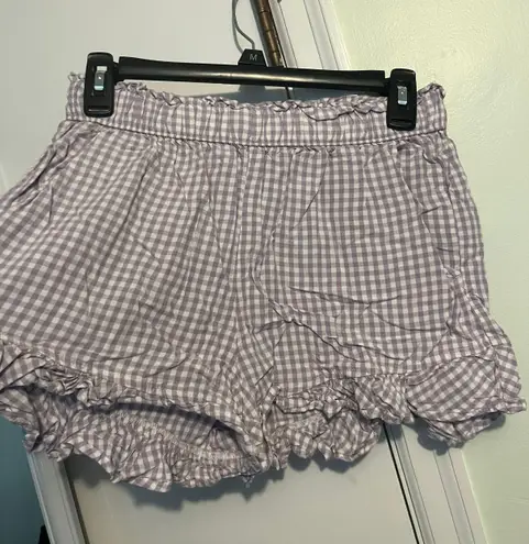 Hollister Plaid Shorts With Ruffles