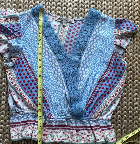 Gypsies & Moondust croptop NWOT Blue Purple Large