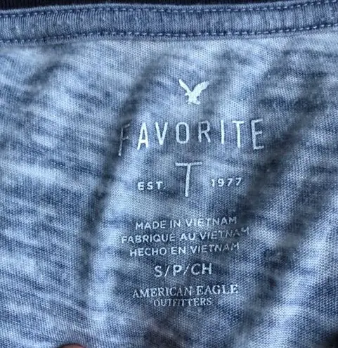 American Eagle Acid Wash Short Sleeve Baseball Tee