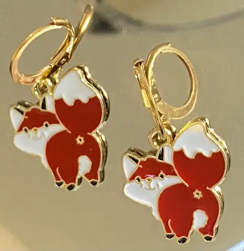 Handmade Earring Fox Kawaii Dangle NEW