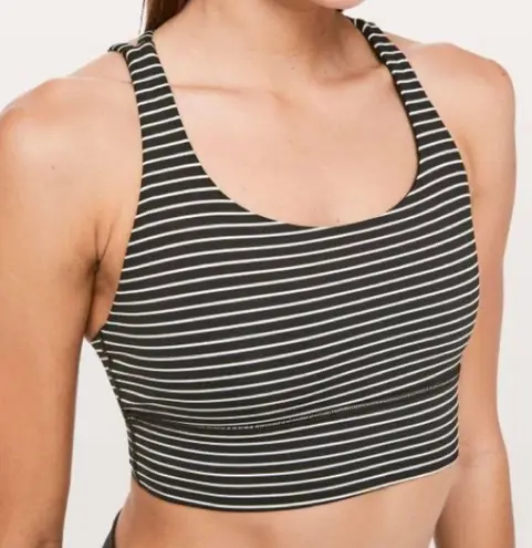 Lululemon  Energy Bra Long Line in Mod Stripe Black & White Size 4