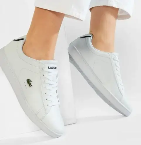 Lacoste  Carnaby Leather Lace Up Low Top Athletic Sneakers White Women's Size 7.5