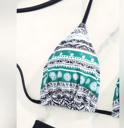 NWT AD Tribal 3 Piece Swimwear Bikini Set Women's Black M Size M