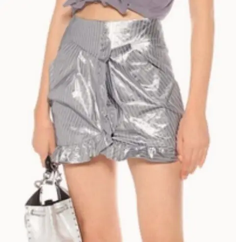 Isabel Marant Mucius Striped Metallic Miniskirt size 8