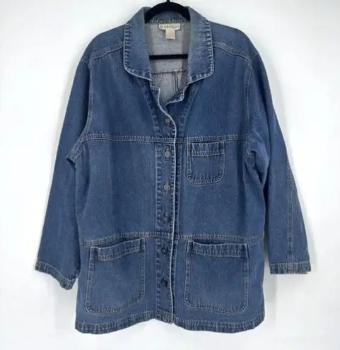 Dress Barn Vintage Y2K  Women's Long Sleeve Stretch Denim Jean Jacket Blue Size 2X