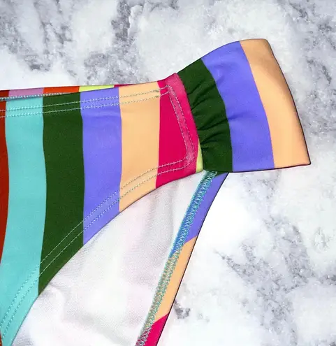 Salt + Cove New Cabana Stripes Shirred Tab Side Hipster Bikini Bottom Size Large