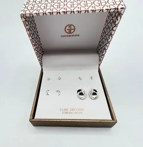 Giani Bernini 4-Pc. Set Cubic Zirconia Hoop & Stud Earrings in Sterling Silver M