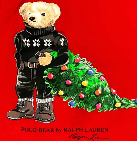 Ralph Lauren Polo Bear Red Christmas Long Sleeve Shirt