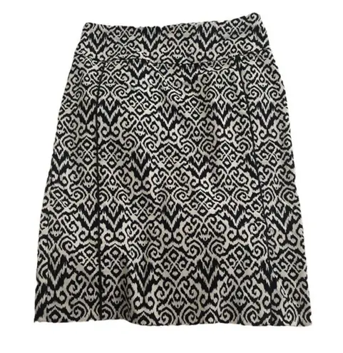 MARGARET M STITCH FIX STRETCHY PULLON BLACK WHITE PRINT PULLON PENCIL SKIRT XS