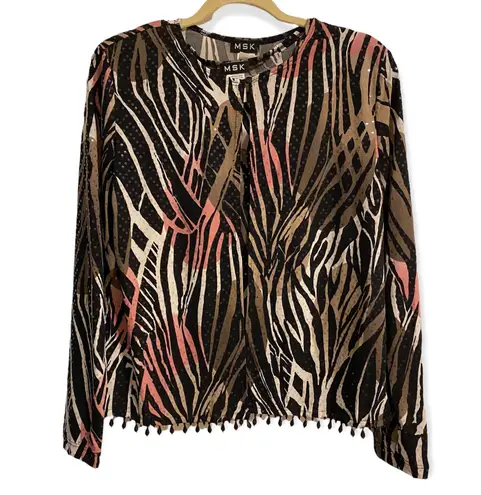 Msk NWT Zebra Print Two Piece Tank Blouse and Jacket Size Medium and Large