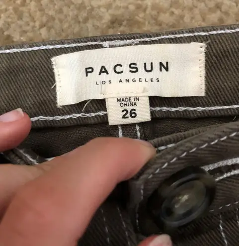 PacSun Olive green denim skirt with tie belt never worn 