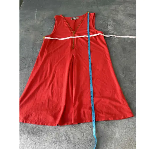 Bailey blue Red/Orange Sleeveless Zippered Neck Skater Womens Dress L(runs small)