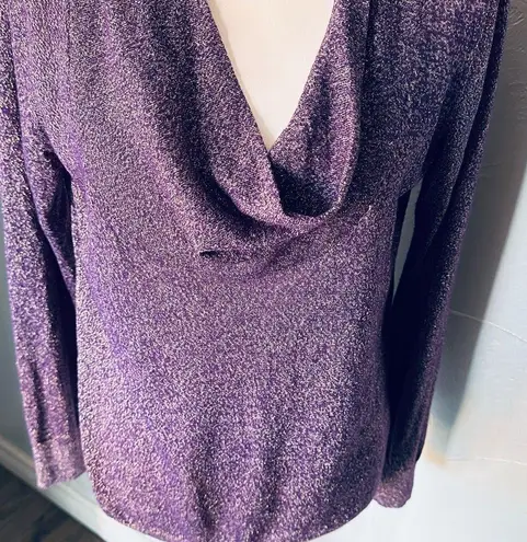Dana Buchman Purple Blouse with Cozy Knit Texture