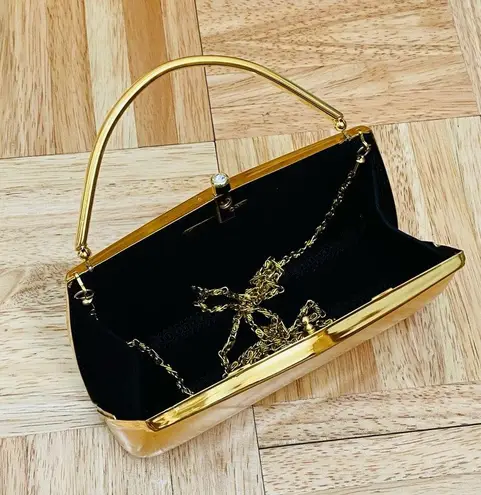 SCHEILAN Firenze Gold Evening Bag Convertible Small Clutch Bag