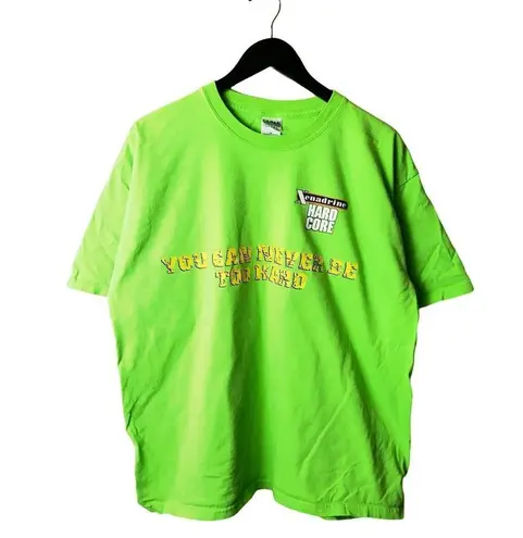 Vintage Y2K Xenadrine Hard Core Bodybuilding T Shirt Green XL Extra Large Solid