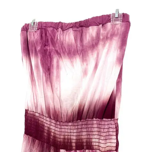 Sav LaBrant Boutique Purple Magenta Tie Dye Strapless Jumpsuit Size Medium