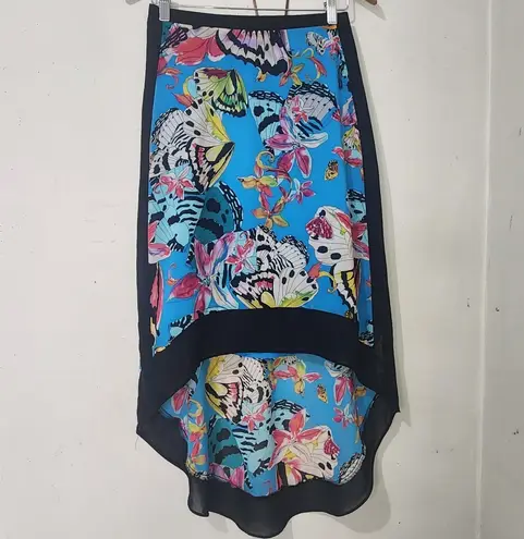 Blue Butterfly Print Sheee Overlay Skirt Size undefined