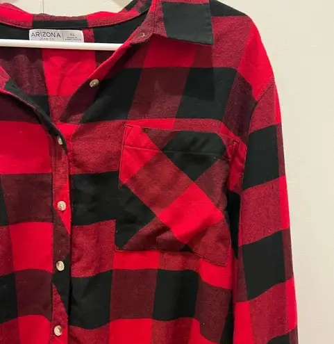 Arizona Jeans Arizona Jean Co. Plain red and black XL button down women shirt