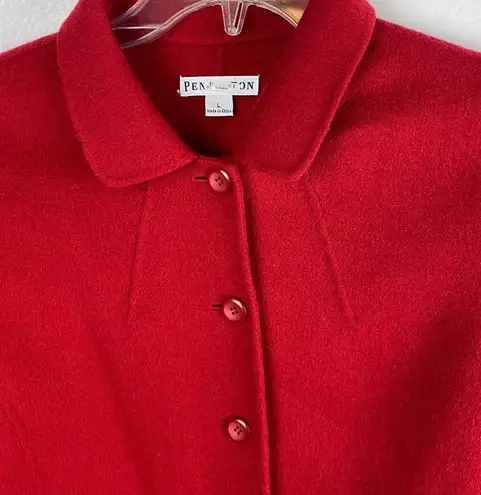 Pendleton Red 100% Merino Wool Button Blazer Jacket, Size Large