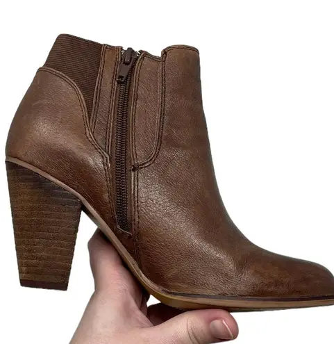 Steven By Steve Madden “Roami” Ankle Booties Brown Leather Zipper Women’s 6.5M