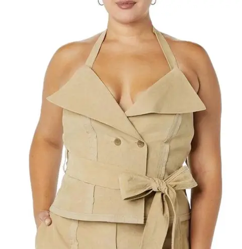 Making the Cut Deconstructed Strapless Corset halter Top size Medium corduroy