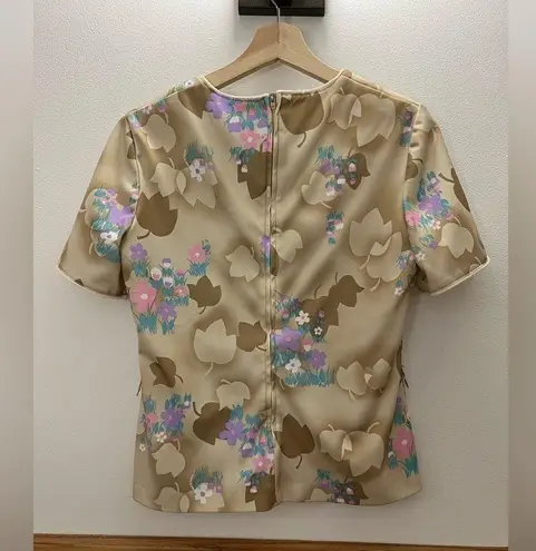 Vintage 60s Floral Shirt Skirt Set Size Medium 70s retro