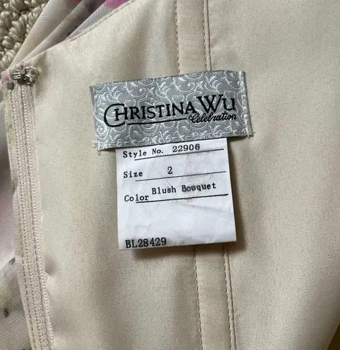 Christina Wu Floral Off the Shoulder Prom Gown Size 2