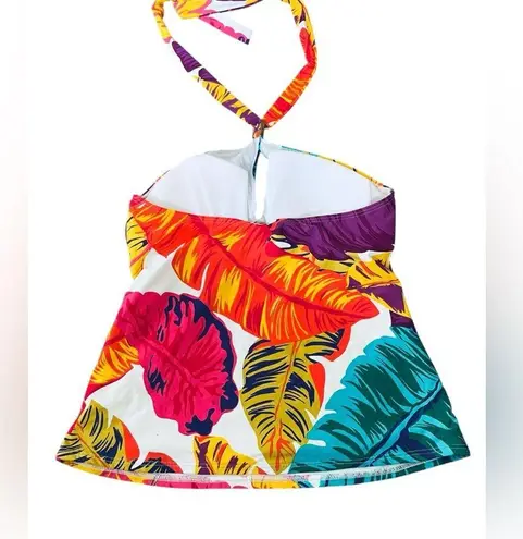 Jantzen Tropical Coastal Beach Vacation Swim Halter Summer Bikini Tankini Top