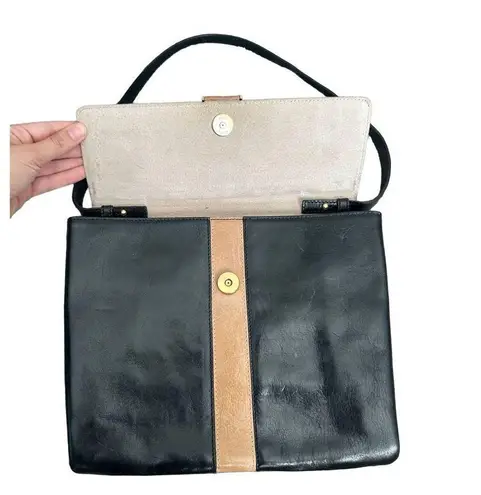 Kate Spade vintage  new york made in italy leather sydney bag purse black tan